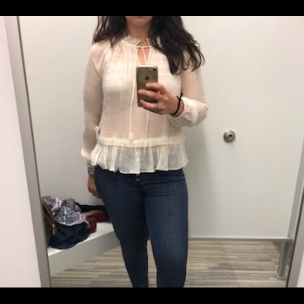 Rebecca Taylor Long Sleeve Lurex Clip Top - Picture 5 of 8